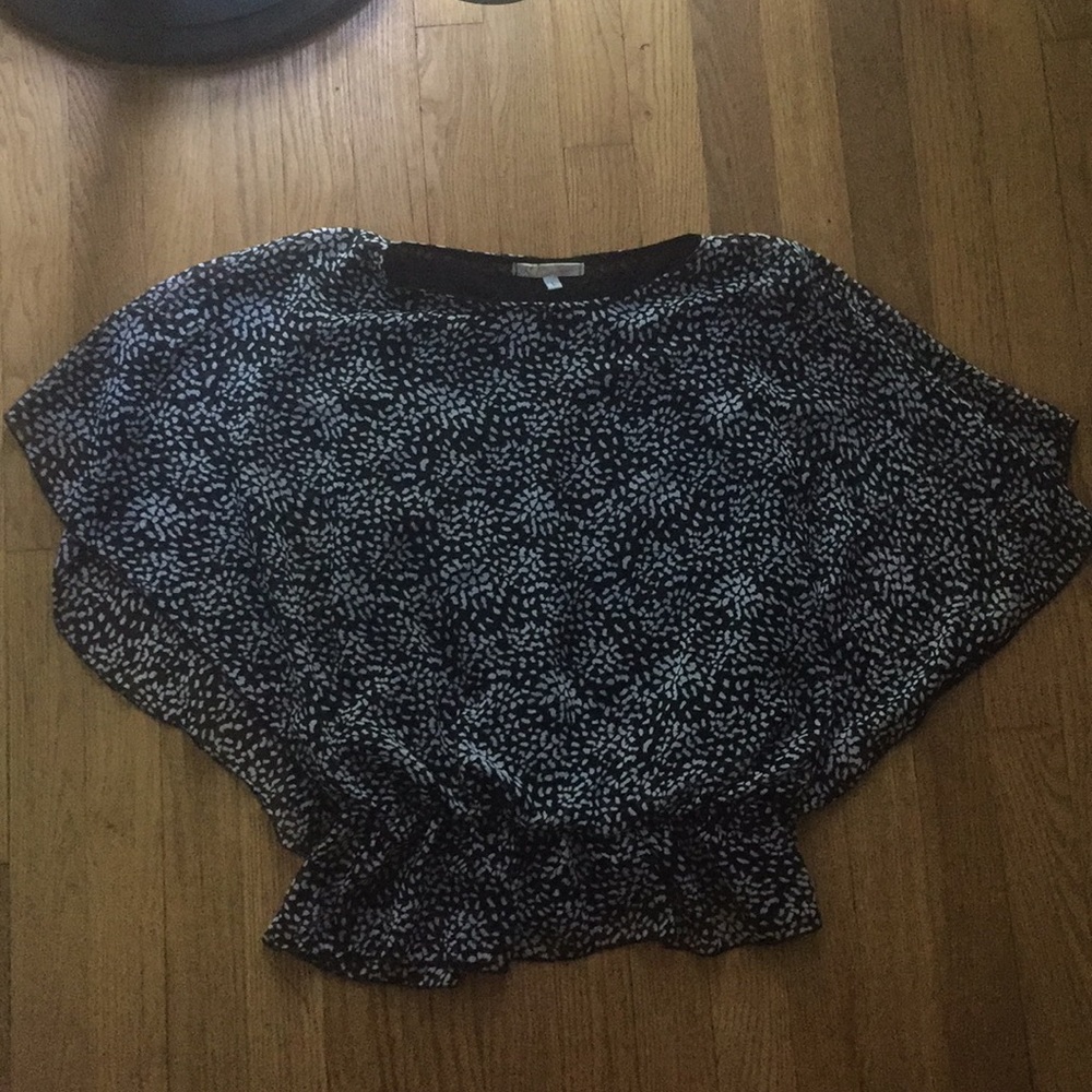 Black and white top.